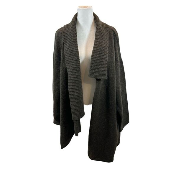 Women’s‎ Ivan Grundhal Brown Shetland Wool Asymmetrical Cardigan Sweater Medium - Picture 1 of 13